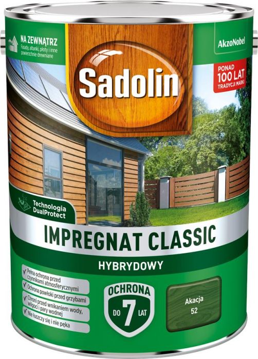 Impregnat ochronno-dekoracyjny hybrydowy Classic 4,5 L akacja SADOLIN