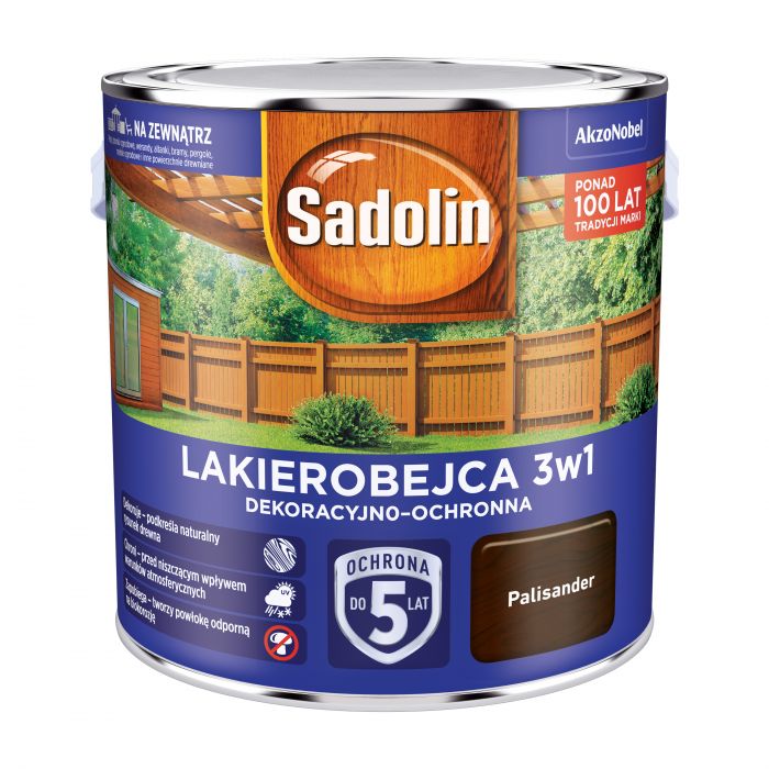 Lakierobejca dekoracyjno-ochronna 3w1 - 2,5 L palisander SADOLIN