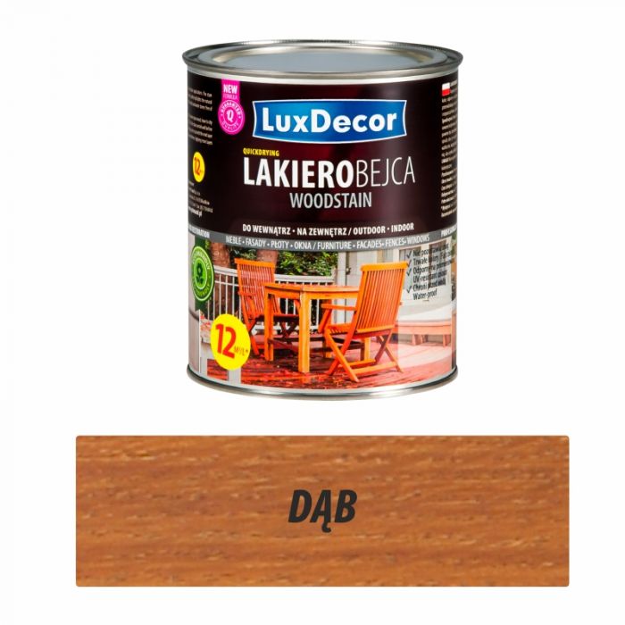 Lakierobejca do drewna 0,75 L dąb LUXDECOR