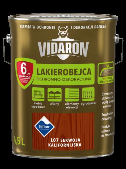 Lakierobejca ochronno-dekoracyjna sekwoja kalifornijska L07 4,5 L VIDARON