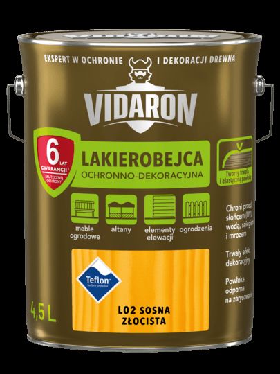 Lakierobejca ochronno-dekoracyjna sosna złocista L02 4,5 L VIDARON