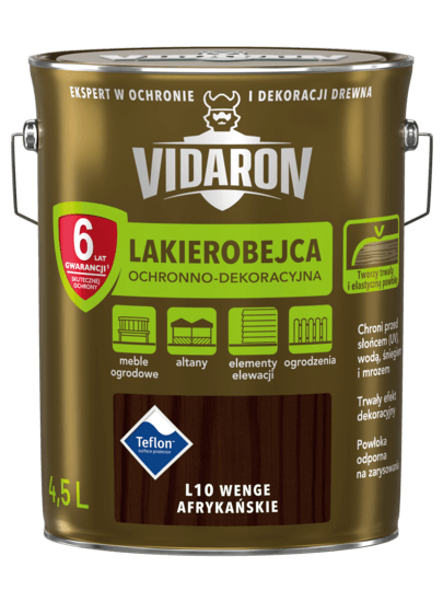 Lakierobejca ochronno-dekoracyjna wenge afrykańskie L10 4,5 L VIDARON