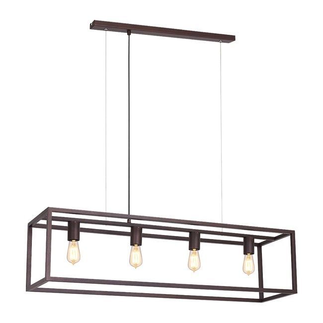 Lampa wisząca Frame 4 x 60 W E27 mosiądz