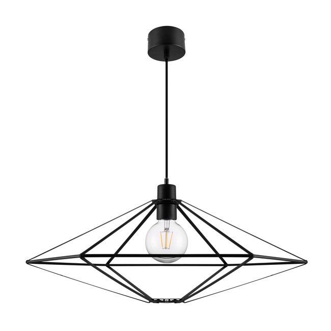 Lampa wisząca GoodHome Heyka 1-punktowa E27 61 cm czarna