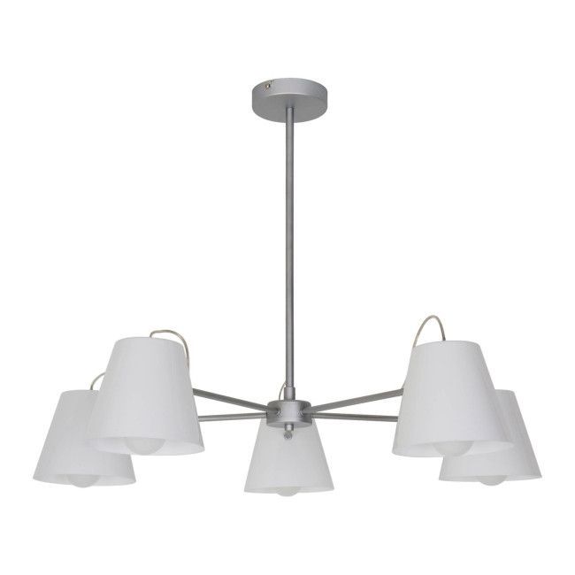 Lampa wisząca GoodHome Syenite 5-punktowa E27 srebrna