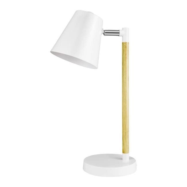 Lampa stołowa GoodHome Mulanje 1-punktowa E14 biała / drewno