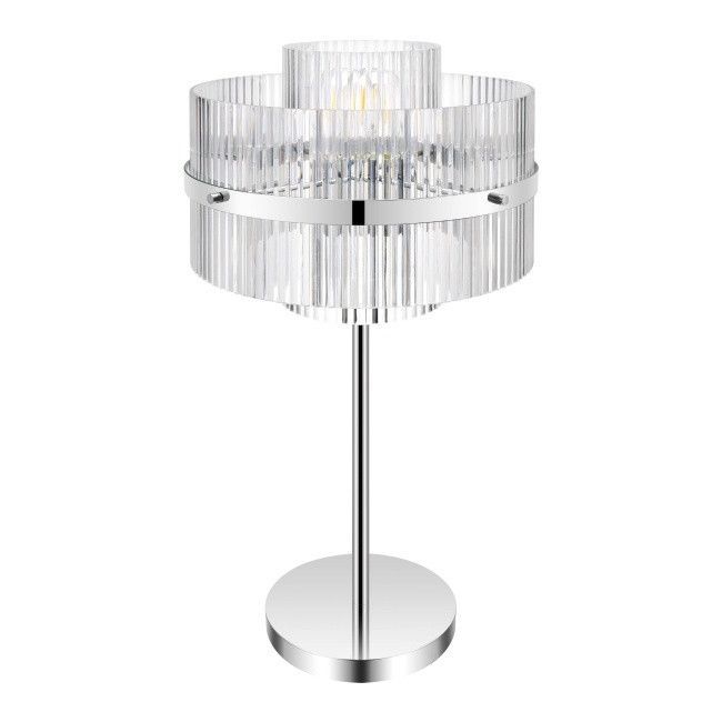 Lampa stołowa GoodHome Rhyolit 1-punktowa E27 chrom