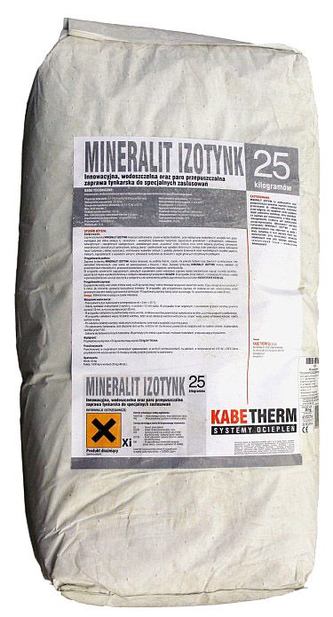 Kabe Mineralit IzoTynk 25kg - wodoszczelna zaprawa tynkarska o wysokiej paroprzepuszczalności