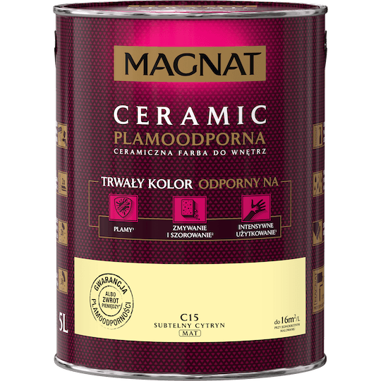 Farba ceramiczna 5 L subtelny cytryn MAGNAT CERAMIC