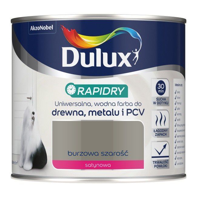 Emalia akrylowa Dulux Rapidry burzowa szarość 0,4 l