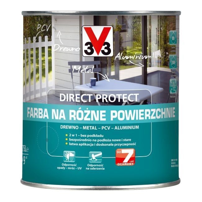 Farba na różne powierzchnie V33 Direct Protect antracyt 0,75 l