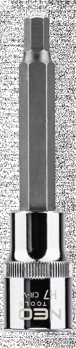 Końcówka sześciokątna na nasadce 1/2", H7 x 100 mm NEO