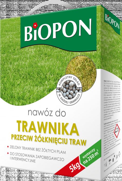 Nawóz do trawnika przeciw żółknięciu 5 kg BIOPON