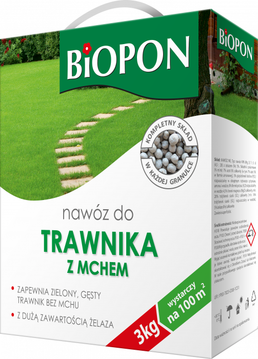 Nawóz do trawnika z mchem 3 kg BIOPON