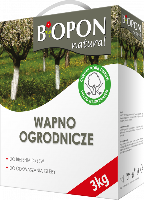 Wapno ogrodnicze do bielenia i odkwaszania gleby 3 kg BIOPON