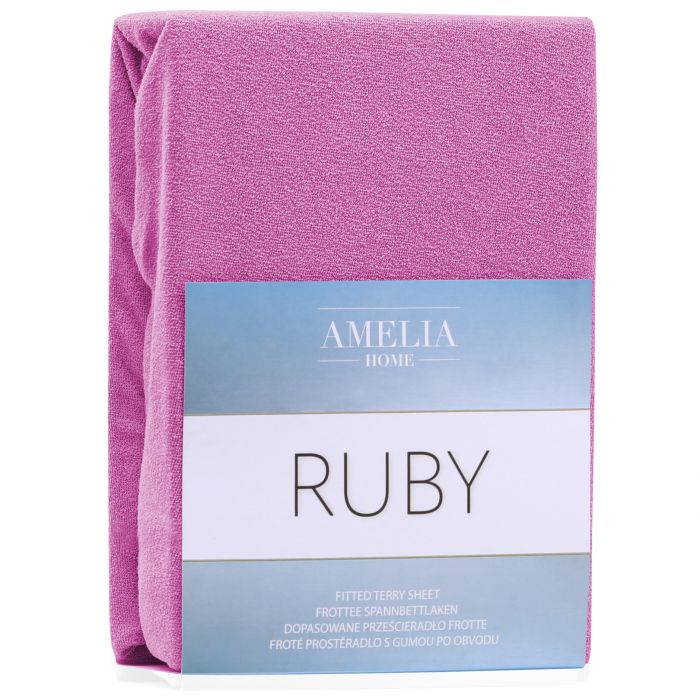 Prześcieradło Ruby fuksja 200-220x200+30 cm AMELIAHOME