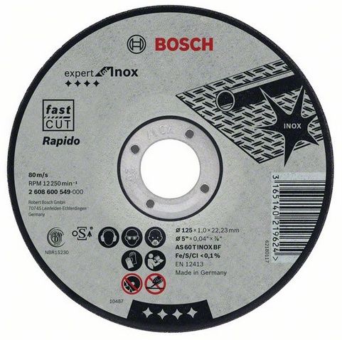 Tarcza tnąca do stali Inox Rapido 125 mm BOSCH