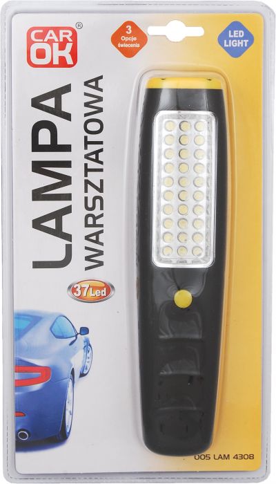 Lampa warsztatowa 37 LED haczyk + magnes CAR OK