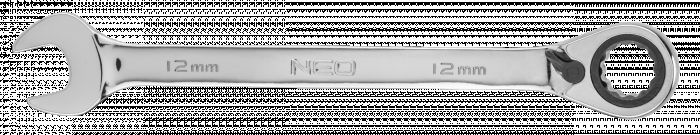 Klucz płasko-oczkowy z grzechotką i przełącznikiem 12 mm NEO