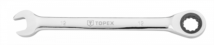 Klucz płasko-oczkowy z grzechotką, 12 mm TOPEX
