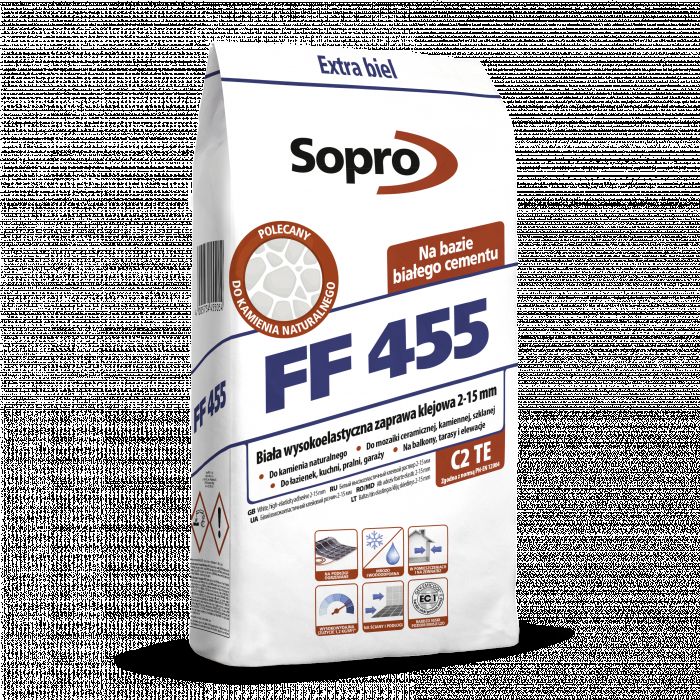 Wysokoelastyczna zaprawa klejowa biała FF 455 5 kg SOPRO