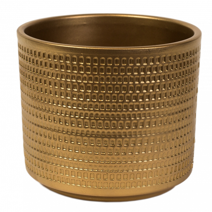 Osłonka doniczkowa Cylinder 991 - 14 cm złoty perłowy CERMAX