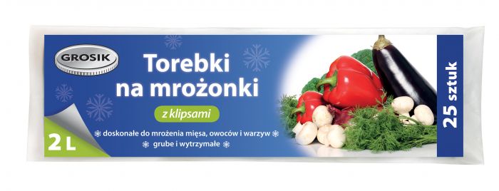 Torebki na mrożonki z klipsami 2 L GROSIK