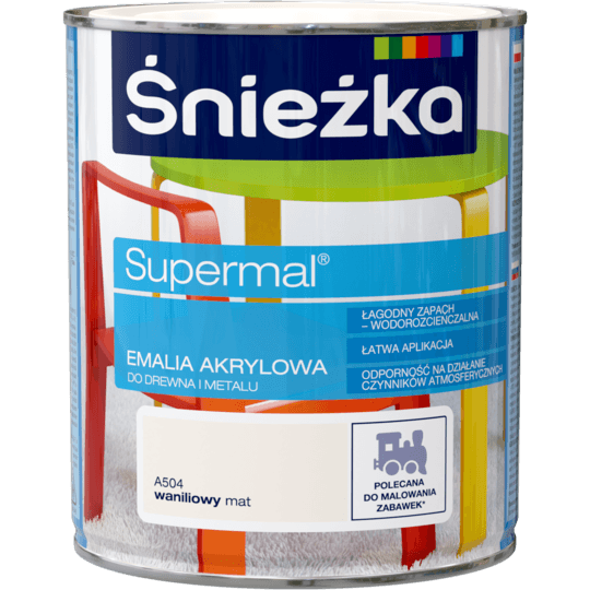 Emalia akrylowa Supermal wanilia mat 0,8 L ŚNIEŻKA