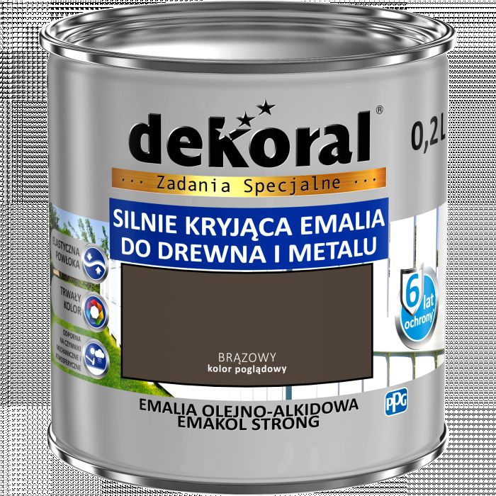 Emalia ftalowa Emakol Strong brązowa 0,2 L DEKORAL