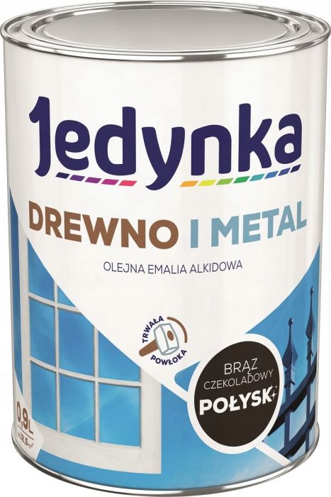 Emalia olejno-alkidowa drewno i metal brąz czekoladowy 0,9 L połysk JEDYNKA