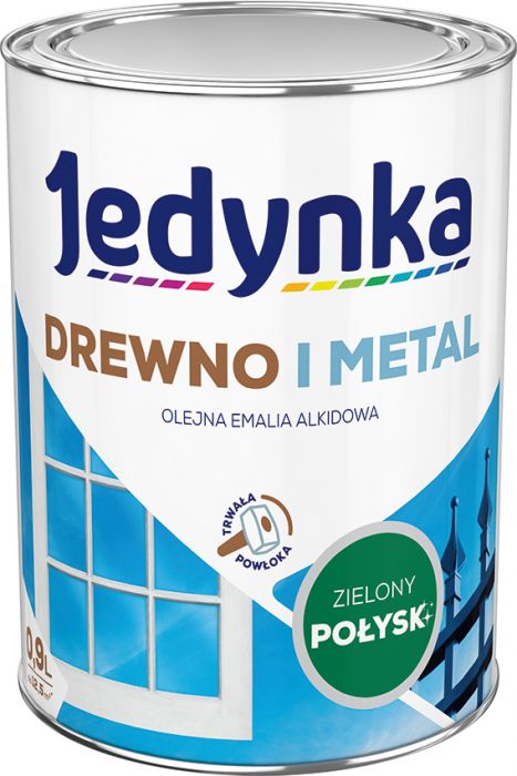 Emalia olejno-alkidowa drewno i metal zielony jasny 0,9 L połysk JEDYNKA