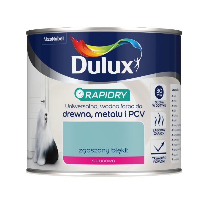 Farba do drewna, metalu i PCV Rapidry 0,4 L zgaszony błękit DULUX