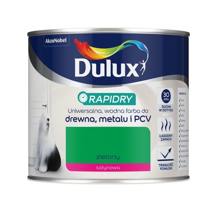 Farba do drewna, metalu i PCV Rapidry 0,4 L zielony DULUX