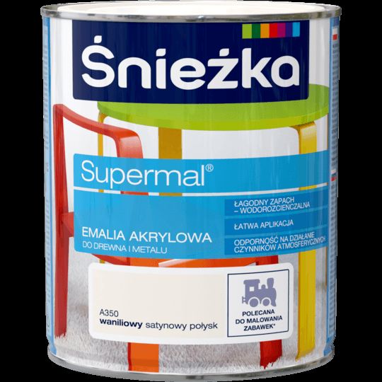 Farba emaliowo-akrylowa Supermal 0,8 L wanilia ŚNIEŻKA