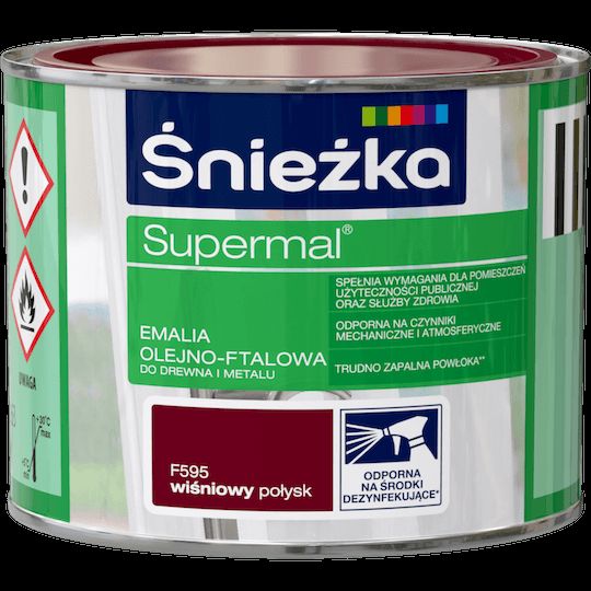 Farba Supermal wiśnowy 0,2 L ŚNIEŻKA