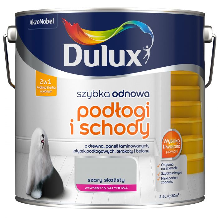 Farba Szybka Odnowa Podłogi-Schody 2,5 L szary skalisty DULUX