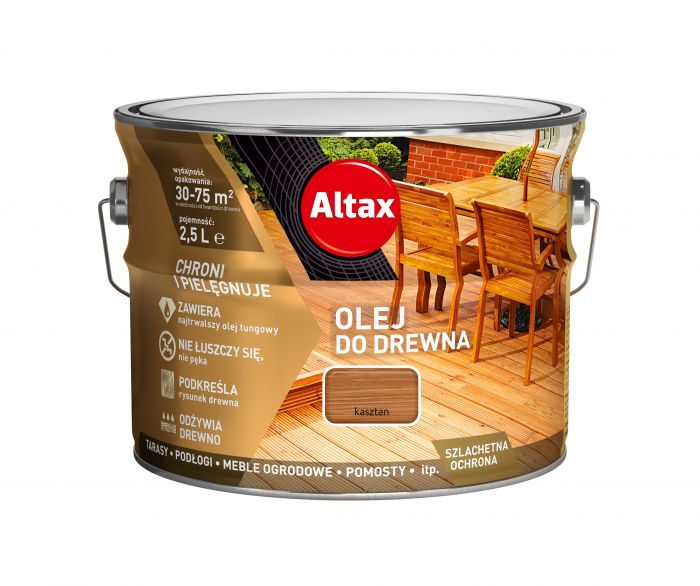 Olej do drewna 2,5 L kasztan ALTAX