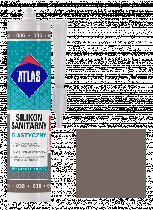 Silikon sanitarny elastyczny 036 ciemnoszary 280 ml ATLAS