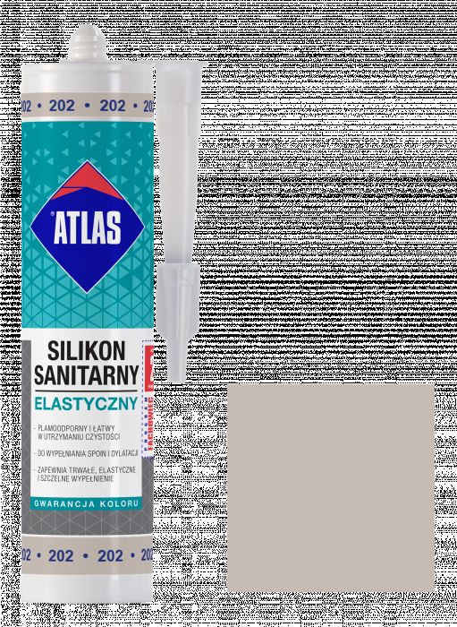 Silikon sanitarny elastyczny 202 popielaty 280 ml ATLAS