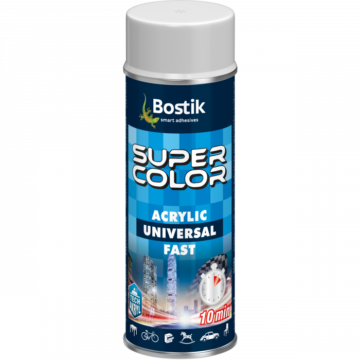 Lakier akrylowy Super Color Acrylic Universal Fast biały RAL 9003 400 ml BOSTIK