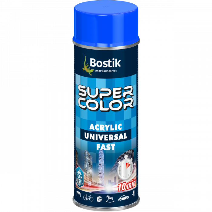 Lakier akrylowy Super Color Acrylic Universal Fast niebieski RAL 5015 400 ml BOSTIK