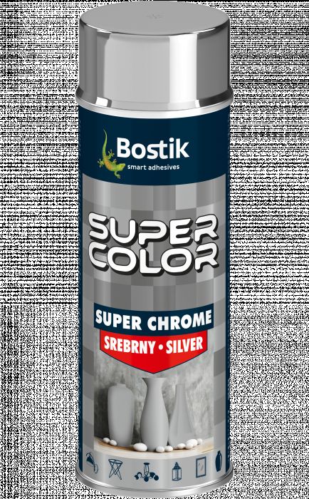Lakier akrylowy z efektem super chromu Super Color Super Chrome chrom srebrny 400 ml BOSTIK