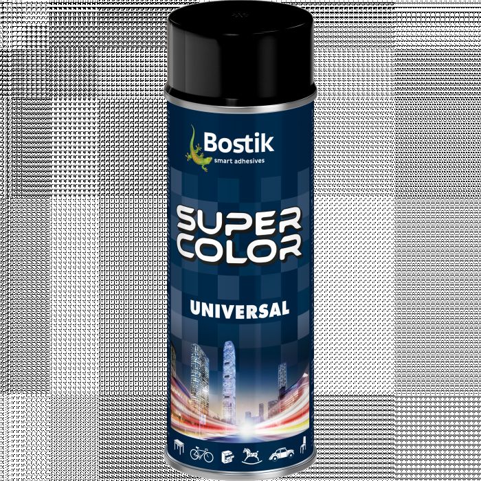 Lakier uniwersalny ogólnego zastosowania Super Color Universal czarny mat RAL 9005 400 ml BOSTIK