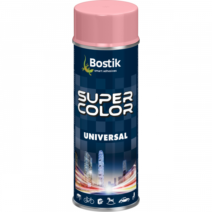 Lakier uniwersalny ogólnego zastosowania Super Color Universal jasnoróżowy RAL 3015 400 ml BOSTIK