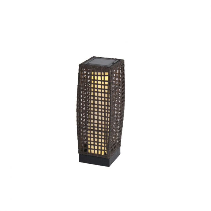 Lampa solarna rattanowa 19,5x19,5x68 cm wenge DAJAR