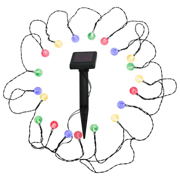 Lampki solarne sznurkowe Kolorowe Kuleczki 20 szt. POLUX