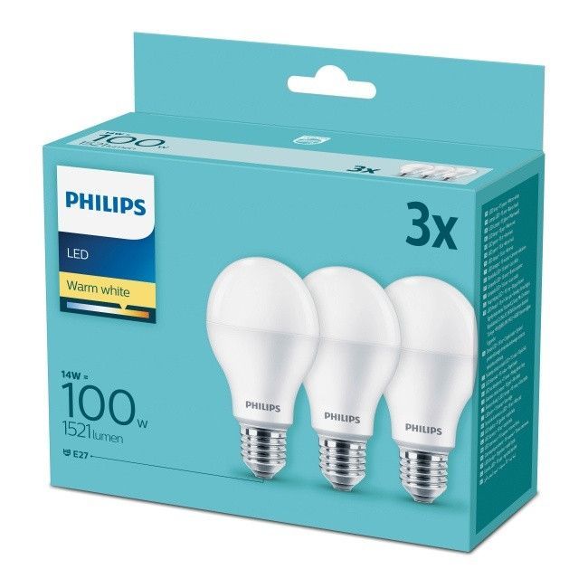 Żarówka LED Philips A60 E27 1521 lm 2700 K 3 szt.