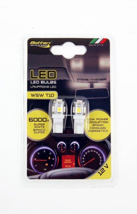 Żarówki LED 12V T10 W5W, 5SMD białe BOTTARI