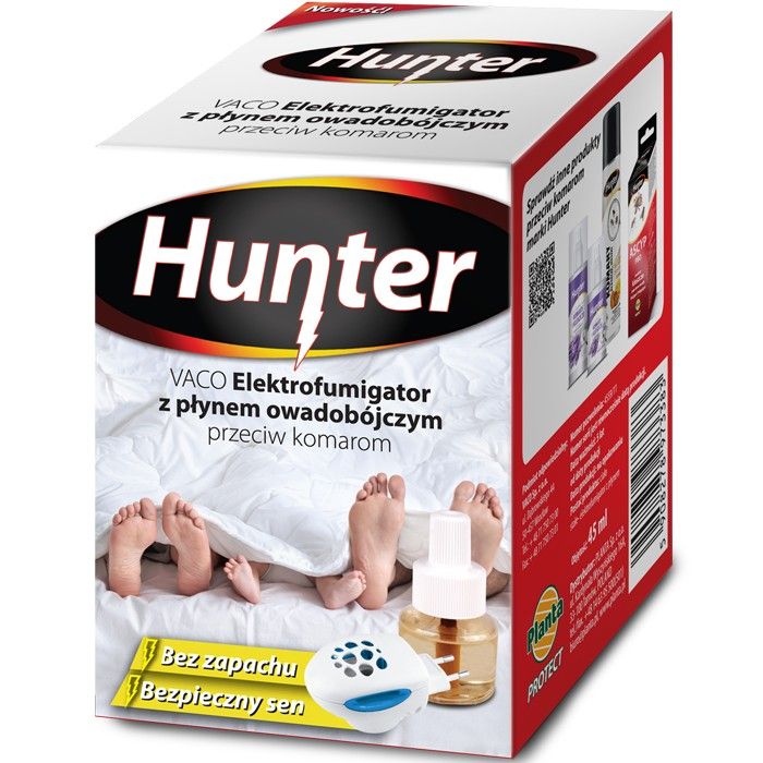 Elektrofumigator z płynem owadobójczym przeciwko komarom 45 ml HUNTER