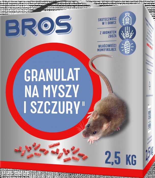 Granulat na myszy i szczury 2,5 kg BROS